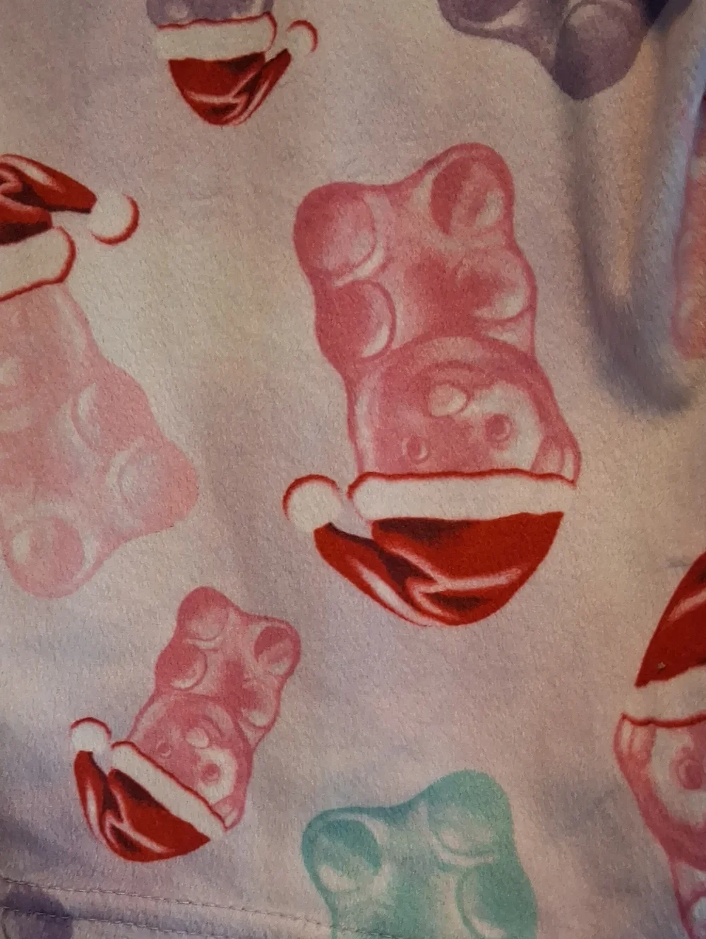 The Children's Place Pastel Pink Gummy Bear Santa Print Pajama Set